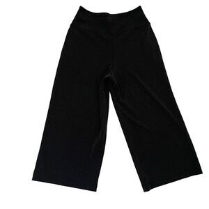 Athleta High-Rise Wide-Leg Crop Cropped Pants Soft Comfy Black size Small